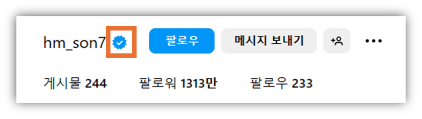 인스타 파란딱지 위치