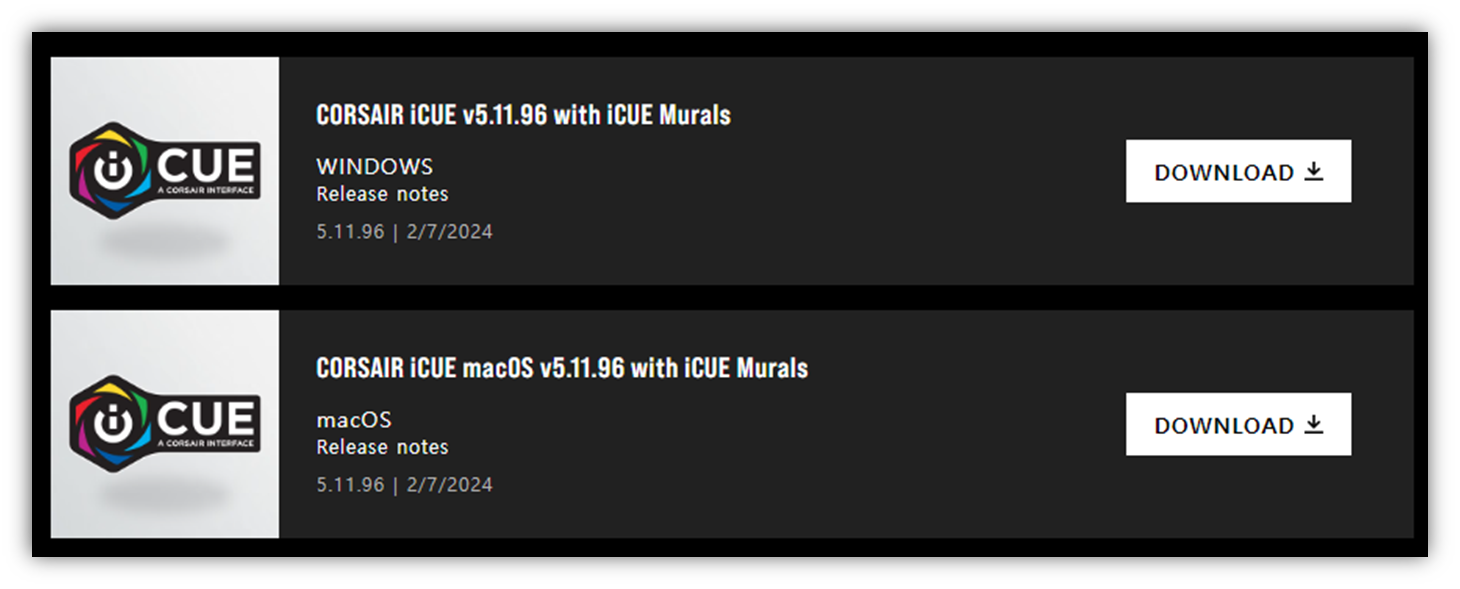 커세어 iCUE 다운로드 방법1